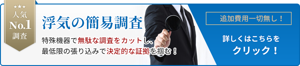 人気NO.1調査　浮気の簡易調査